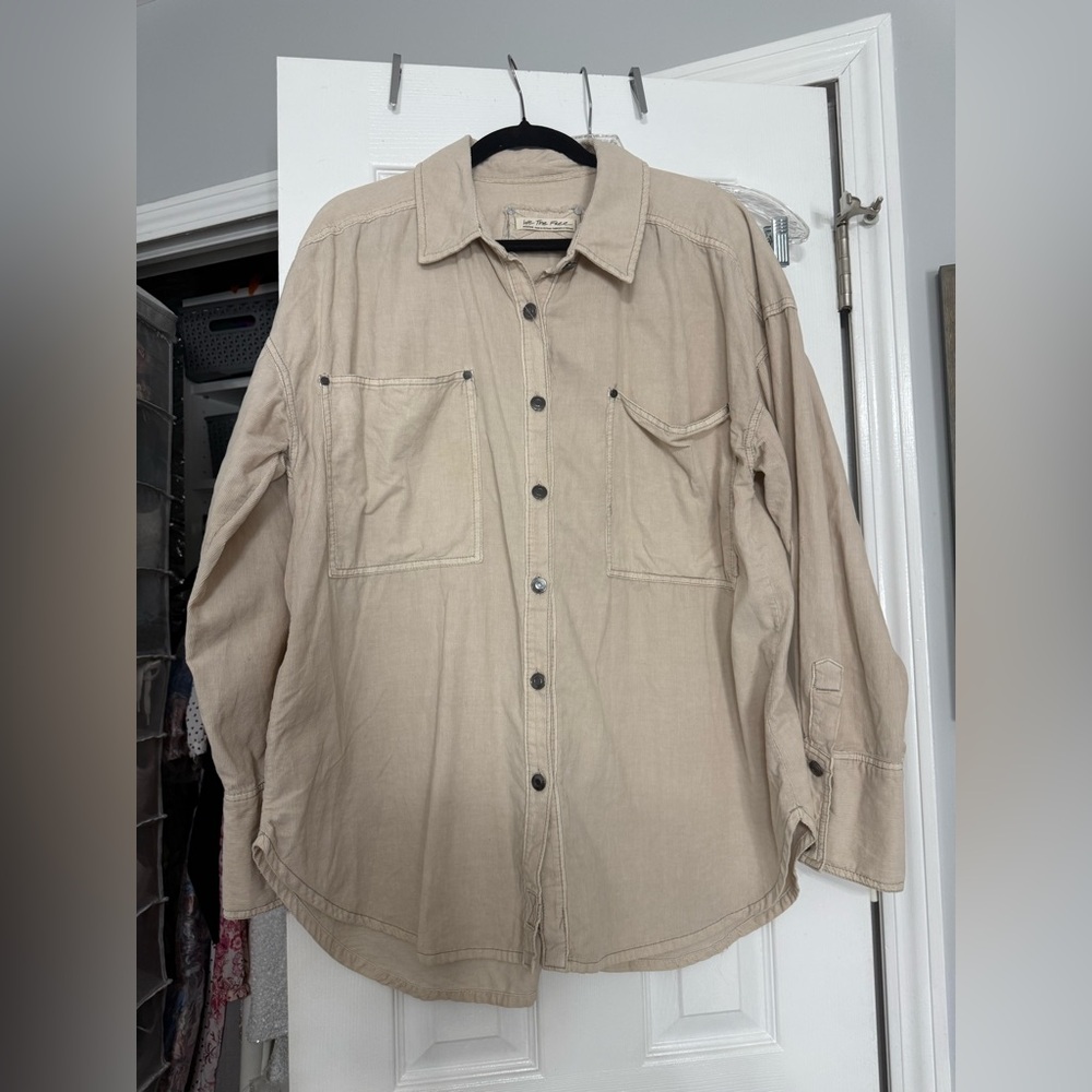 Beige Utility Shirt Jacket - Free People